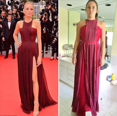 Nhìn gương mặt của chủ nhân chiếc váy là đủ biết cô “ưng ý” thế nào với những gì mình nhận được sau khi mua hàng online