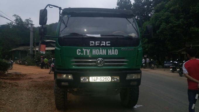 Chiếc xe gây tai nạn chết người tại hiện trường.