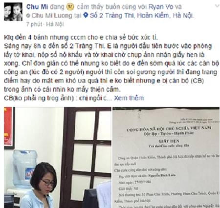 Những dòng chia sẻ bức xúc kèm hình ảnh được chị Liên đăng tải trên Facebook cá nhân vào tối ngày 5/4.