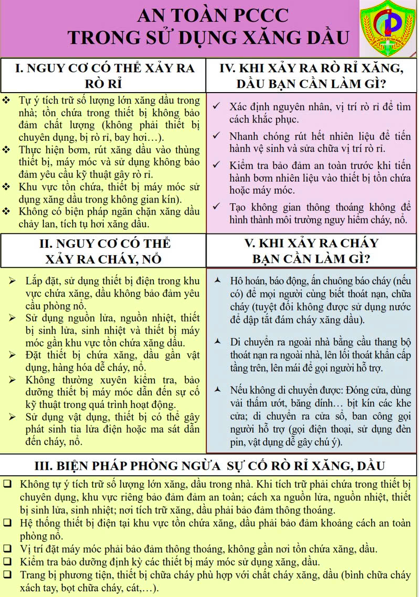 Cảnh sát PCCC khuyến cáo người dân không nên tích trữ xăng, dầu trong gia đình.