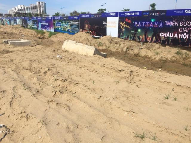 Đoạn đường đang thi công tại xã Quảng Cư.