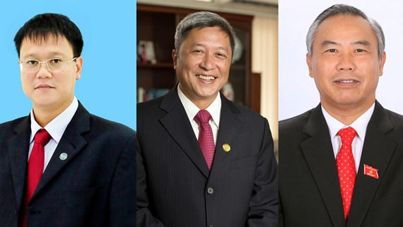 3 tân Thứ trưởng - Ông Lê Hải An, Nguyễn Trường Sơn, Phùng Đức Tiến (từ trái qua).