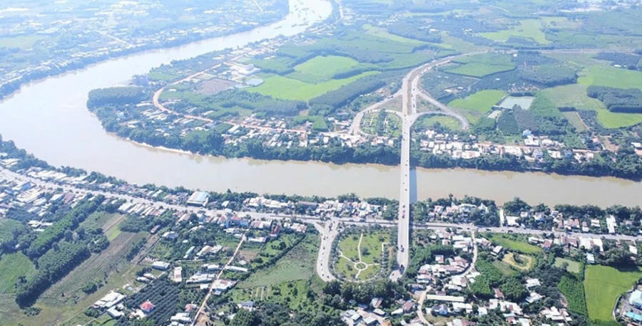 Dự án đường Vành đai 4 TP HCM đoạn qua địa phận tỉnh Đồng Nai có chiều dài hơn 46km bao gồm cầu Thủ Biên. Ảnh: baodongnai