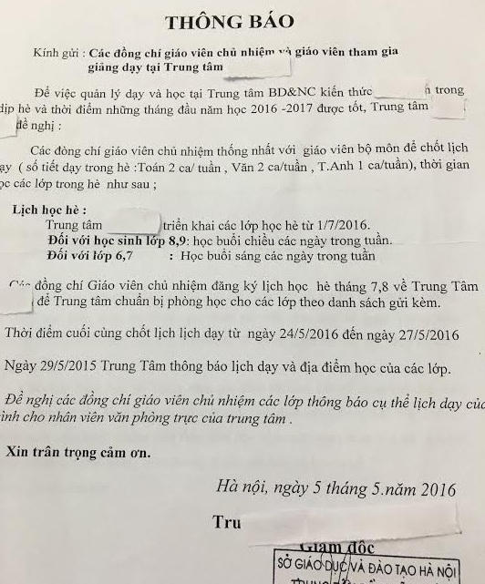 Lịch học thêm cho các em "đầy ắp" trong tuần.