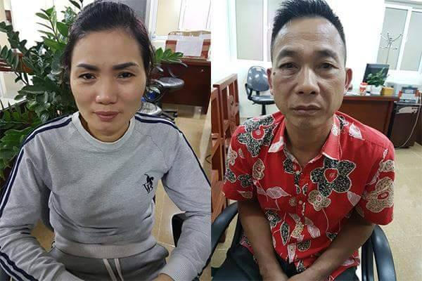 Vợ chồng Liên – Nguyên tại cơ quan điều tra.