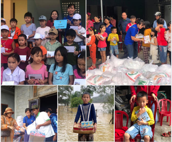 Vận động được các nguồn lực trị giá gần 650 triệu đồng, Thị Đoàn Phước Long đã đi đến tận các địa phương miền Trung để “tiếp sức” người dân vùng lũ