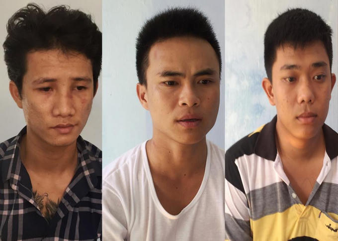 Phạm Văn Cường (trái) và hai đồng bọn Phạm Phú (giữa) và Châu Nhuận Phát (phải).