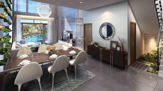 Nội thất căn hộ thông tầng duplex (minh họa).
