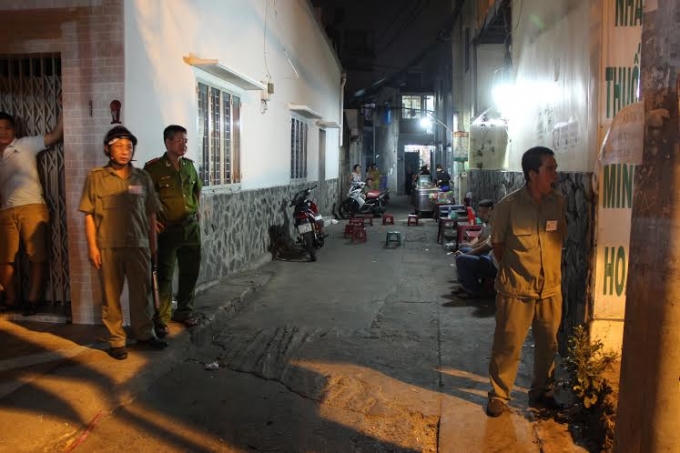 Hiện trường nơi xảy ra vụ án mạng.