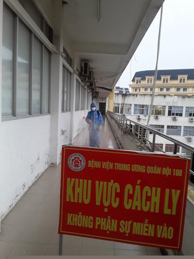 Khu vực cách ly bệnh nhân tại Bệnh viện Trung ương Quân đội 108. (Ảnh: PV/Vietnam+)