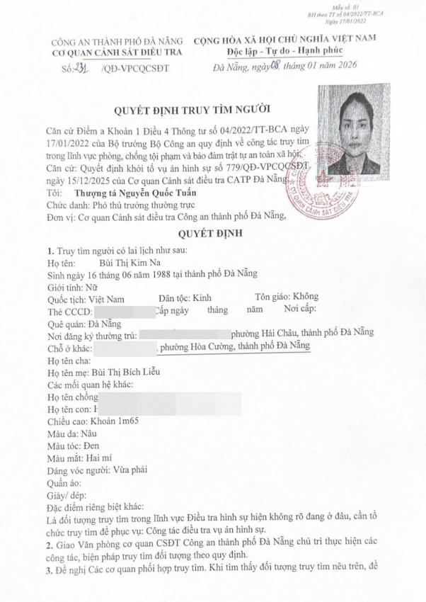 Đối tương truy tìm