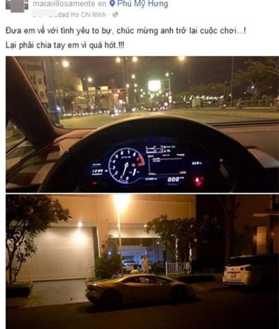 Status của một người bạn trong giới chơi xe với Cường Đô la làm dấy lên thông tin anh đã trở lại với thú chơi siêu xe sang chảnh. Ảnh: face book.