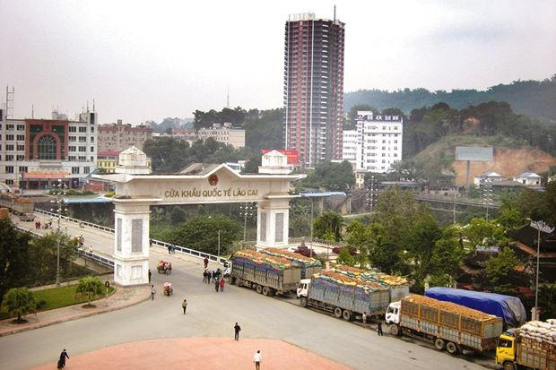 Cửa khẩu quốc tế đường bộ Lào Cai.