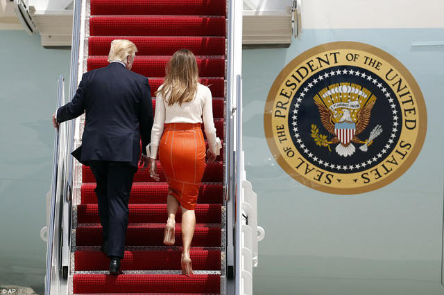 Tổng hành trình bay của Tổng thống Trump dài gần 27.000km, kéo dài 9 ngày. (Ảnh: AP)