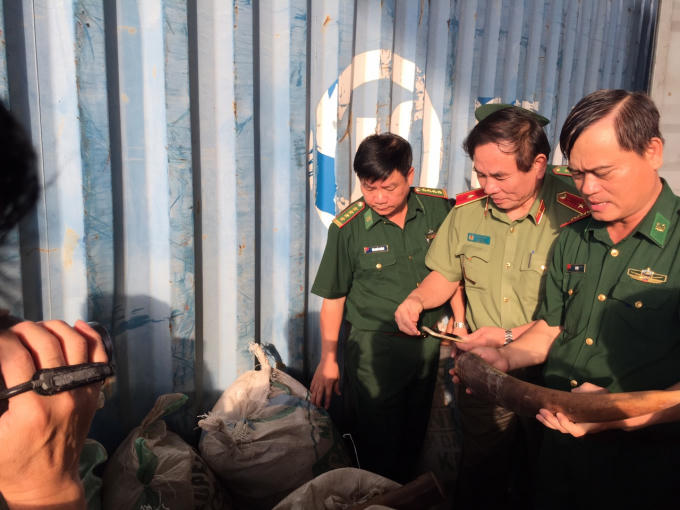 Phát hiện 10 tấn ngà voi, vẩy tê tê nhập lậu tại Cảng Tiên Sa, TP Đà Nẵng.