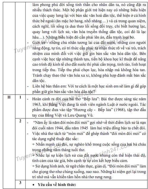 Gợi &yacute; đ&aacute;p &aacute;n đề Ngữ văn tuyển sinh lớp 10 THPT tại H&agrave; Nội, Đ&agrave; Nẵng