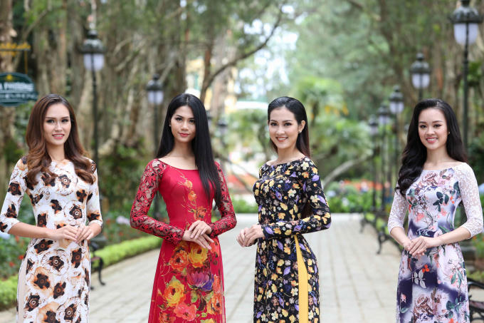 Th&iacute; sinh Hoa hậu Ho&agrave;n vũ Việt Nam diện &aacute;o d&agrave;i tham quan cảnh đẹp tại Đ&agrave; Lạt