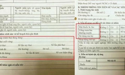 Phiếu thu thập thông tin sức khỏe học sinh tiểu học có nhiều câu hỏi "giật mình".