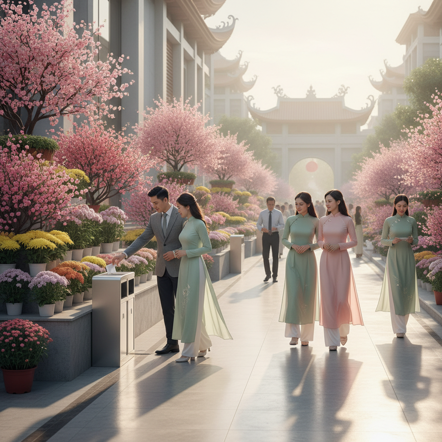 Mỗi cá nhân chỉ cần có ý thức bỏ rác đúng nơi quy định hoặc chủ động mang theo túi cá nhân để đựng rác thải của mình thì diện mạo của thành phố trong những ngày đầu năm sẽ trở nên sạch đẹp và rạng rỡ hơn rất nhiều. (Ảnh: Phạm Duy)