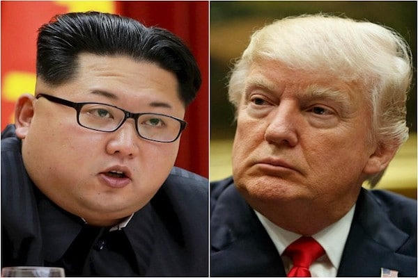 Lãnh đạo Triều Tiên Kim Jong-un (trái) và Tổng thống Mỹ Donald Trump (phải).
