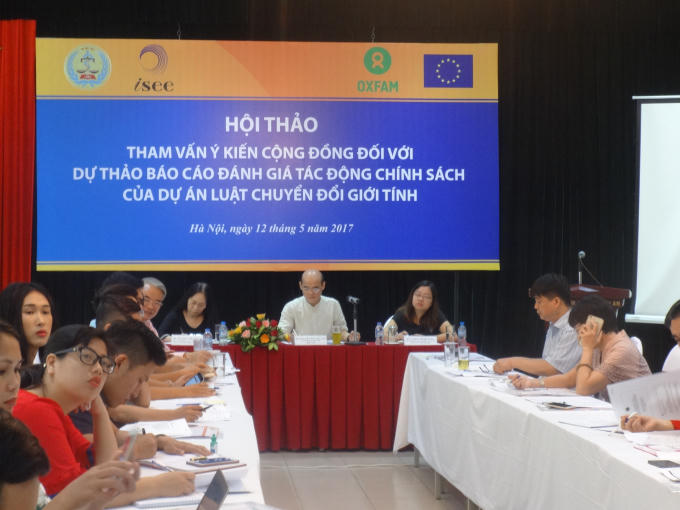 “Hội thảo tham vấn ý kiến cộng đồng đối với dự thảo báo cáo đánh giá tác động chính sách của dự án Luật chuyển đổi giới tính” tổ chức sáng 12/5.