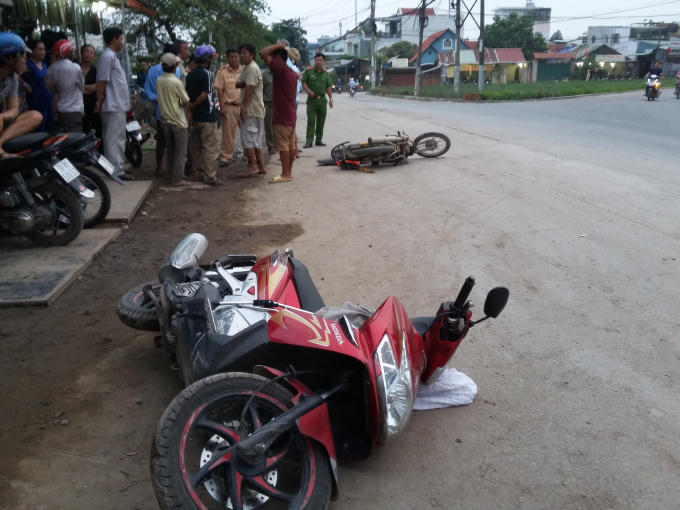 Hiện trường vụ tai nạn.