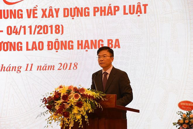 Bộ trưởng Lê Thành Long phát biểu tại Lễ kỷ niệm.