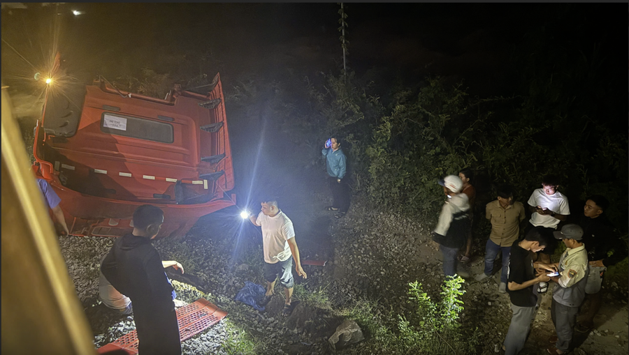 Hiện trường vụ va chạm. Ảnh T.Q