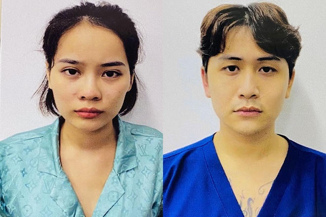 Hai nhân viên thẩm mỹ viện bị khởi tố vì giữ khách trái pháp luật (Ảnh: Công an Hà Nội).