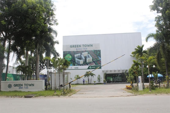 Phòng giao dịch dự án Green Towr trên đường số 3, khu đô thị Vĩnh Lộc, P. Bình Hưng Hòa B, Bình Tân.