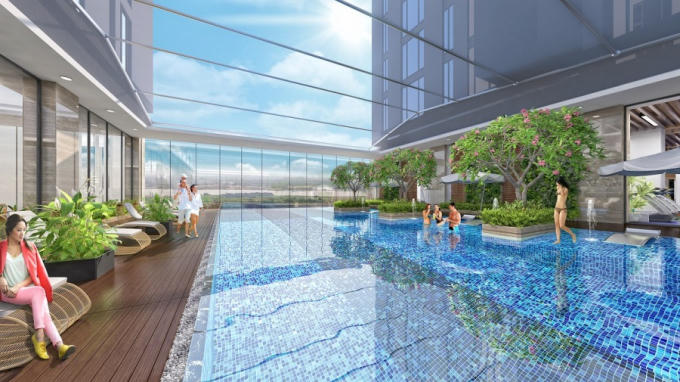 Bể bơi bốn mùa Ancora Residence.