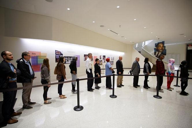 Điểm bỏ phiếu tại Trung tâm Nhân quyền (Atlanta, bang Georgia). Ảnh: Reuters