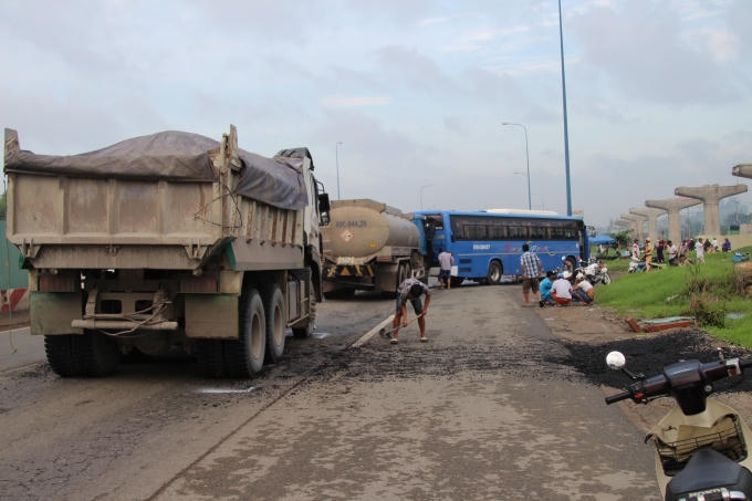 Hiện trường vụ tai nạn.