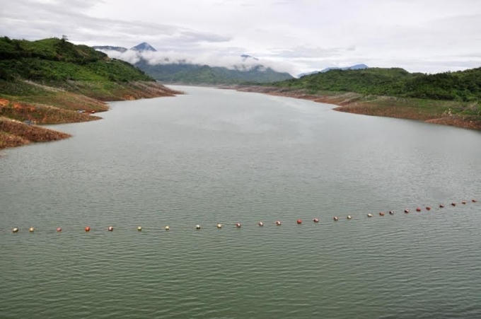 Hồ thủy điện Sông Tranh 2, nơi hai vợ chồng anh Nguyên bị nạn.