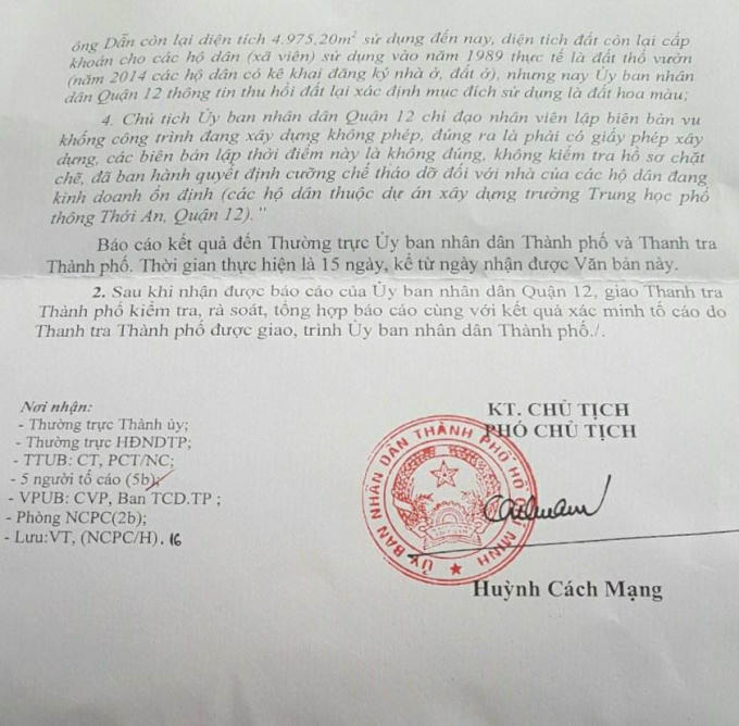 Công văn số 2295/UBND-NCPC của UBND TP HCM.