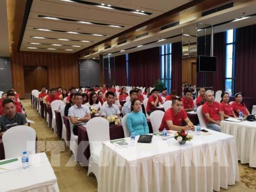 Chương trình “Đại hội trao đổi kinh nghiệm hướng dẫn Liên minh miền Bắc mùa thu năm 2018” có sự tham gia của người nước ngoài đã diễn ra trái phép tại Móng Cái, Quảng Ninh. Ảnh: TTXVN