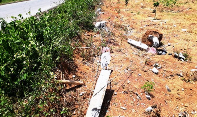 Hiện trường vụ tai nạn giao thông.