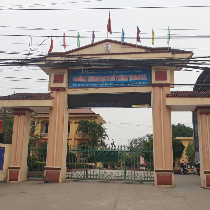 Trường THPT Thanh Ba gần nơi xảy ra vụ việc.