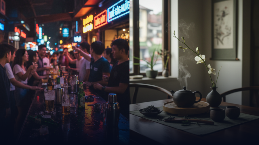 Thưởng trà thay rượu, nét văn hóa tao nhã giúp lái xe an toàn mọi nẻo đường. (Ảnh: Phạm Duy)