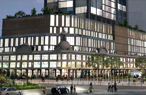 Phối cảnh tòa nhà thương xá Tax mới với 40 tầng. (Ảnh: Satra)