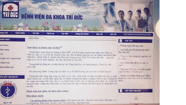 Website giới thiệu BVĐK Trí Đức.