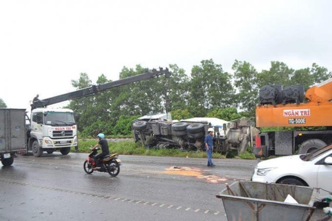 Hiện trường nơi xảy ra vụ tai nạn.