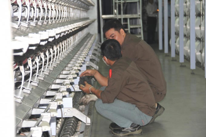 Các dây chuyên, thiết bị sản xuất xơ sợi thường xuyên được bảo dưỡng tốt.