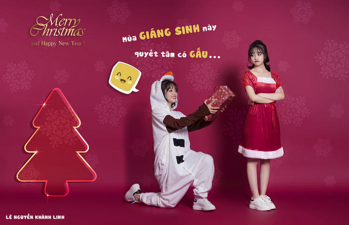 Tuy bộ ảnh được thực hiện trong thời gian khá ngắn ngủi nhưng Khánh Linh đã được thỏa sức nghịch ngợm để mang đến không khí giáng sinh vô cùng ấm áp, lan tỏa trong từng bức ảnh. Đồng thời, cũng trong “hội FA”, người đẹp không quên nhắn gửi đến các “đồng đội” những câu "slogan" rất thú vị như: "Tình yêu đến rồi đi, chỉ có nợ nần là không chia ly...", "Mùa Giáng sinh này quyết tâm có gấu...",...
