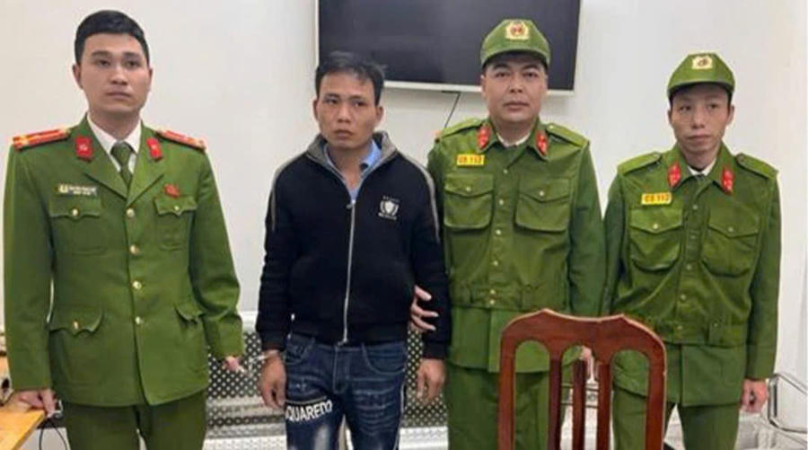 Đối tượng Lò Văn Sương tại cơ quan công an.