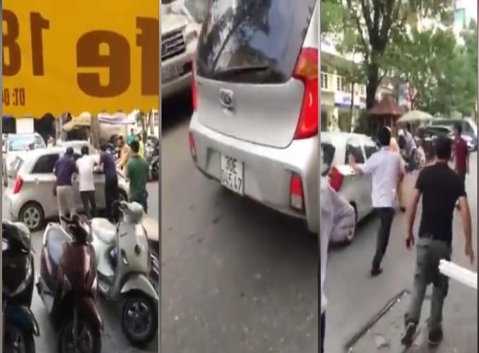 Mặc dù được người dân khuyên can, tài xế vẫn điều khiển xe đâm thẳng vào CSGT bỏ chạy.