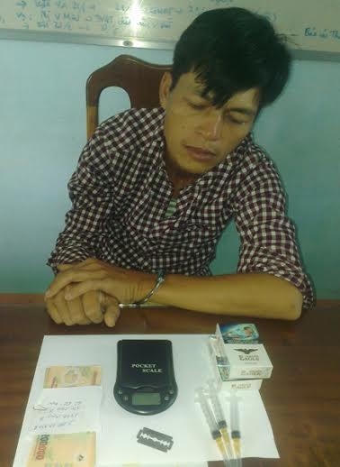 Đối tượng Hùng tại cơ quan điều tra.