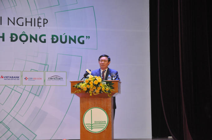 Phó thủ tướng Vương Đình Huệ khẳng định, Chính phủ sẽ đồng hành để thúc đẩy khởi nghiệp sáng tạo trong thanh niên Việt Nam.