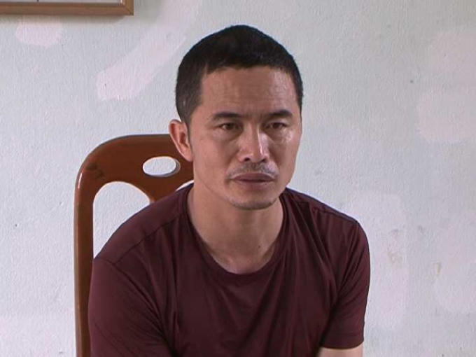 Đối tượng Trần Văn Quý tại cơ quan điều tra (ảnh do Công an Bắc Giang cung cấp)