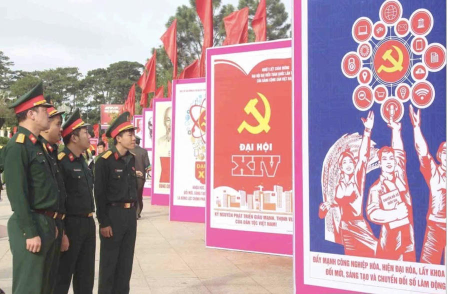 Lâm Đồng rực rỡ cờ hoa chào mừng Đại hội đại biểu toàn quốc lần thứ XIV của Đảng. Ảnh: Phúc Khánh